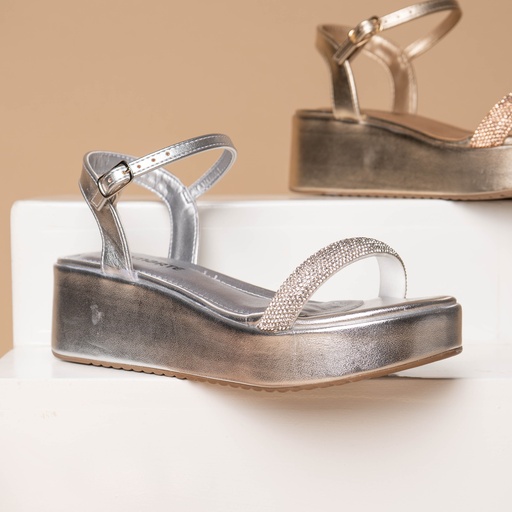 167009 VIAMARTE SANDALIA PLATA METALIZADO