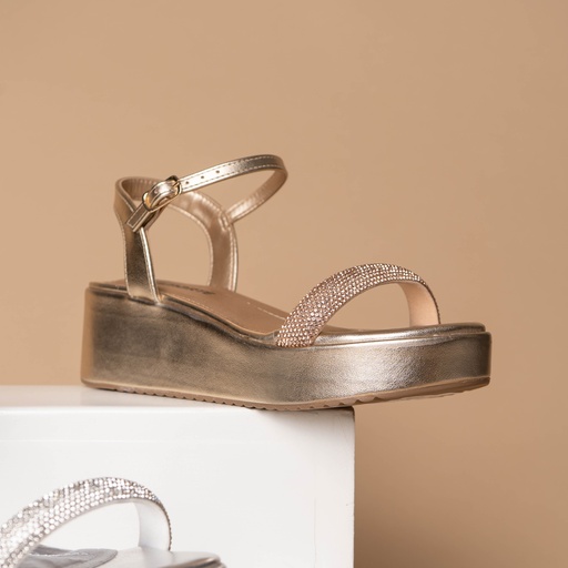 167009 Viamarte Sandalia Dorado Metalizado