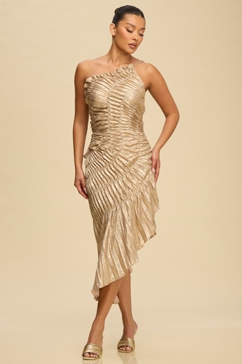 LD12044 LUXXEL VESTIDO GALA DORADO