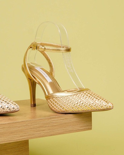 215010 Viamarte Zapato Oro Metalizado