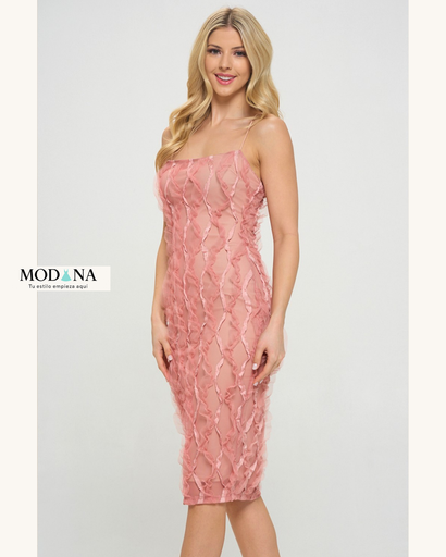 BD2962 VESTIDO MARCA LOVESTORY COLOR ROSADO