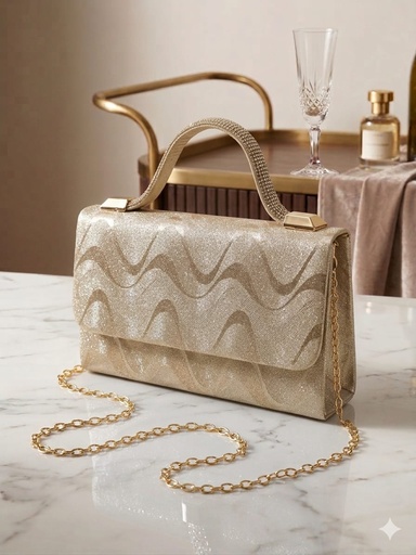 HBG105340G CARTERA GALA ONDAS DORADO