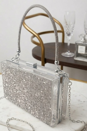 HBG104853 CARTERA GALA PLATEADO