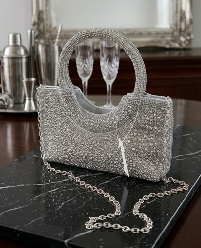 HBG105283_2 CARTERA GALA PLATA ESCARCHA