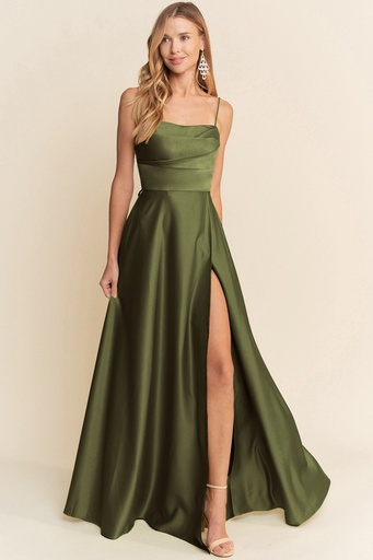 MF21160 MANIJU VESTIDO LARGO OLIVA