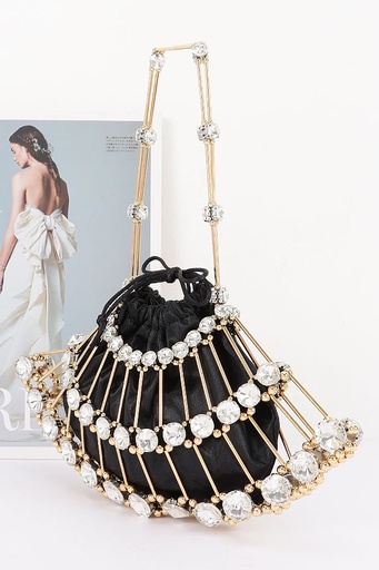 HPC6739 CARTERA CON DIAMANTES NEGRO