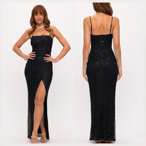 DD4536 LOVESTORY VESTIDO GALA NEGRO